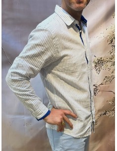 CHEMISE LIN BLANCHE FINES RAYU