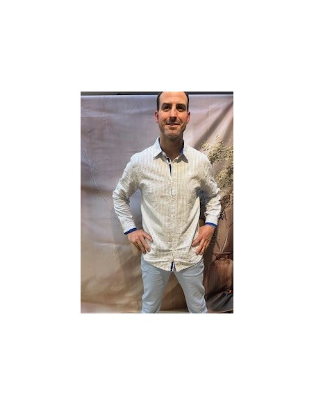 CHEMISE LIN BLANCHE FINES RAYU