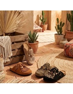 Sabots camel à franges et perles | pole sud | Boutique à Castelsarrasin 2