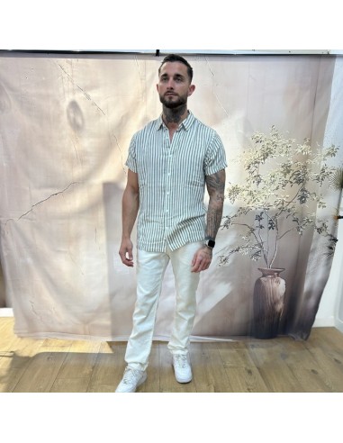 Pantalon blanc coton élastique homme | pole sud | Boutique à Castelsarrasin