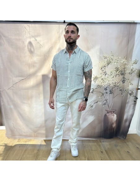 Pantalon blanc coton élastique homme | pole sud | Boutique à Castelsarrasin