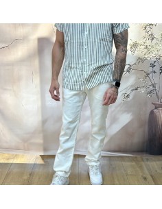 Pantalon blanc coton élastique homme | pole sud | Boutique à Castelsarrasin 2