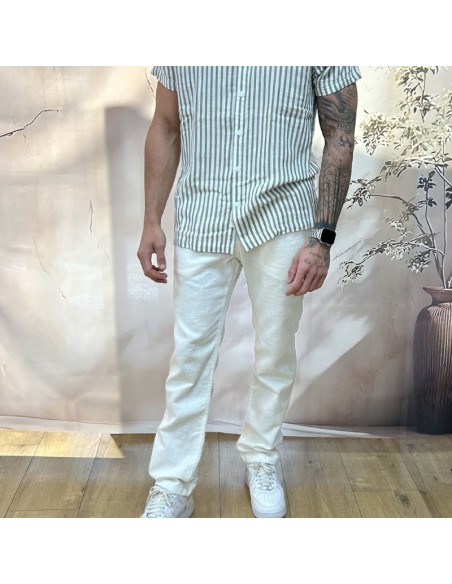 Pantalon blanc coton élastique homme | pole sud | Boutique à Castelsarrasin