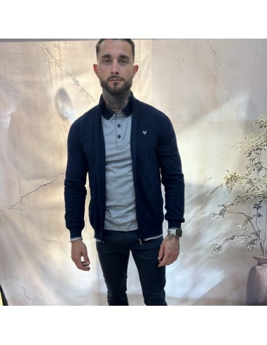 Gilet homme marine fin manches longues | pole sud | Boutique à Castelsarrasin