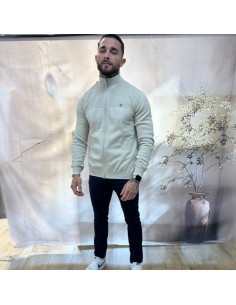 Gilet beige fin détail manches longues | pole sud | Boutique à Castelsarrasin