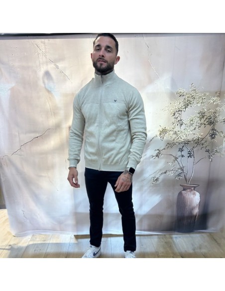 Gilet beige fin détail manches longues | pole sud | Boutique à Castelsarrasin