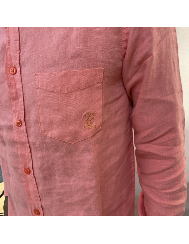 Chemise manches longues en lin corail | pole sud | Boutique à Castelsarrasin