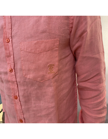 Chemise manches longues en lin corail | pole sud | Boutique à Castelsarrasin