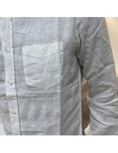 Chemise manches longues en lin blanche | pole sud | Boutique à Castelsarrasin 2