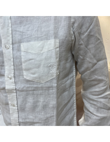Chemise manches longues en lin blanche | pole sud | Boutique à Castelsarrasin