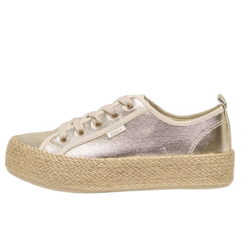 BASKETS DOREES SEMELLE CORDE