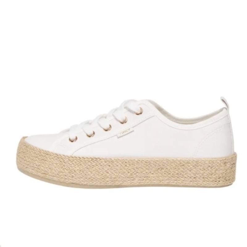 BASKETS BLANCHE SEMELLE CORDE