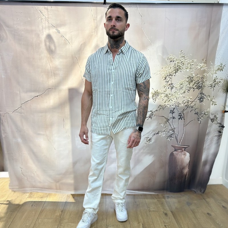 PANTALON BLANC COTON ELASTIQUE