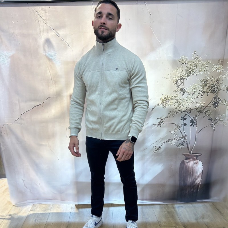 GILET BEIGE FIN BOUT MANCHES B